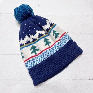 Hanna Andersson Cotton Knit Winter Tree Snow Beanie Hat Size S EUC